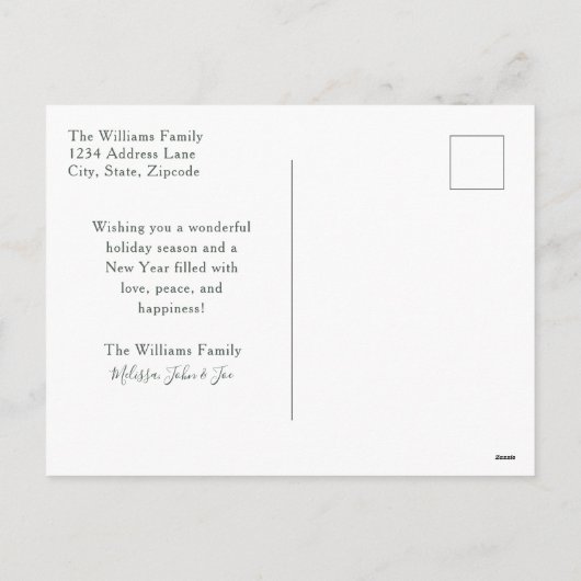 ヴィンテージレッドクリスマストラッククリスマスツリー国旗 シーズンポストカード (裏面)