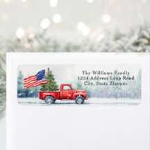 ヴィンテージレッドクリスマストラッククリスマスツリー国旗