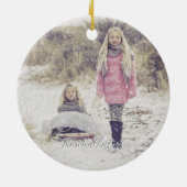 ヴィンテージレッドクリスマストラック写真 セラミックオーナメント (裏面)