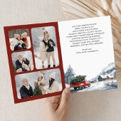 ヴィンテージレッドクリスマストラック4フォトコラージュ シーズンカード
