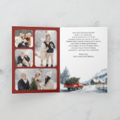ヴィンテージレッドクリスマストラック4フォトコラージュ シーズンカード (内部)