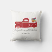 ヴィンテージレッドクリスマストラック クッション (正面)