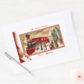 ヴィンテージレッドクリスマストレイン 長方形シール (封筒)