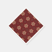 ヴィンテージレッドクリスマスホリーケルト星模様 スタンダードカクテルナプキン (角)