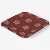 ヴィンテージレッドクリスマスホリーケルト星模様 ペーパープレート (傾斜あり)