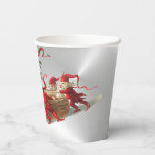 ヴィンテージレッドクリスマス小人ホリデーズシルバーパーティー 紙コップ (裏面)