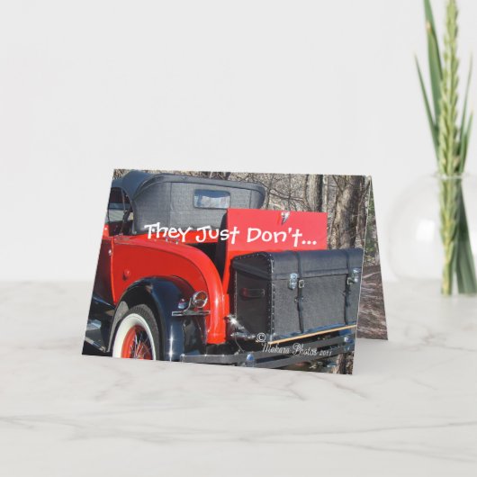 ヴィンテージレッドクーペ1カスタマイズ-任意の大事な行事 カード (正面)