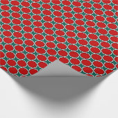 ヴィンテージレッドグリーンアラビアエジプト幾何学模様 ラッピングペーパー (角)