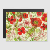 ヴィンテージレッドグリーンケシ夏の野草 (正面/裏面)