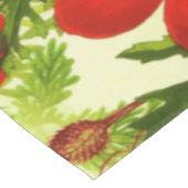 ヴィンテージレッドグリーンケシ夏の野草 テーブルクロス (アングル)