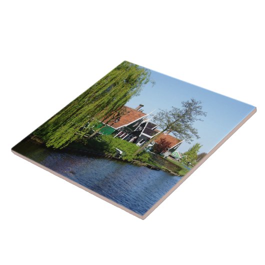 ヴィンテージレッドグリーンザアンシャンオランダティンバーハウス タイル (側面)