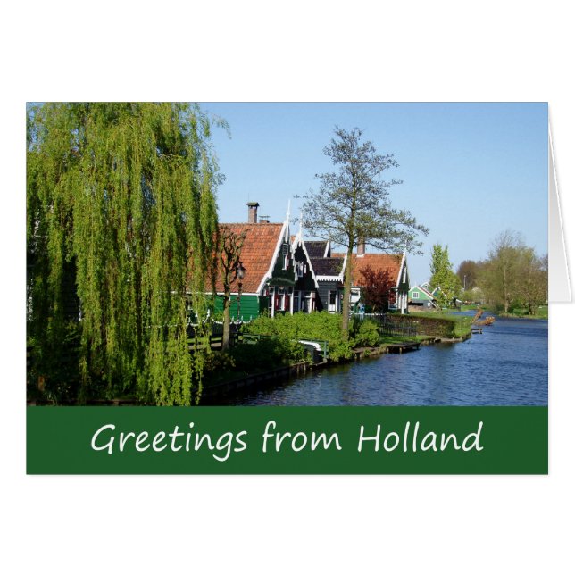 ヴィンテージレッドグリーンザアンセシャンズオランダティンバーハウス (正面横)