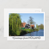 ヴィンテージレッドグリーンザアンセシャンズオランダティンバーハウス シーズンポストカード (正面/裏面)