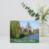 ヴィンテージレッドグリーンザアンセシャンズオランダティンバーハウス ポストカード (スタンド正面)