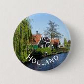 ヴィンテージレッドグリーンザアンセシャンズオランダティンバーハウス 缶バッジ (正面)