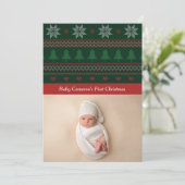 ヴィンテージレッドグリーンベビー第1回クリスマスツリー写真 シーズンカード (スタンド正面)