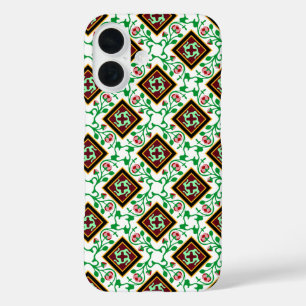 ヴィンテージレッドグリーンホワイトバルセロナフローラケースメイト iPhone 16ケース