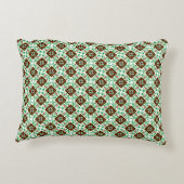 ヴィンテージレッドグリーンホワイトバルセロナフローラルパターン アクセントクッション (裏面)