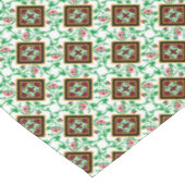 ヴィンテージレッドグリーンホワイトバルセロナフローラ テーブルクロス (アングル)