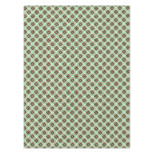 ヴィンテージレッドグリーンホワイトバルセロナフローラ テーブルクロス (正面)