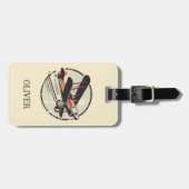 ヴィンテージレッドグリーン二面パーソナライズされた ラゲッジタグ (正面横)