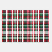 ヴィンテージレッドグリーン格子状ファームハウスラックスクリスマス ラッピングペーパーシート (正面3)