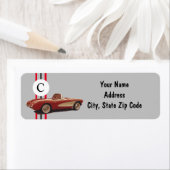 ヴィンテージレッドコルベット差出人住所ラベル ラベル (インサイチュ)