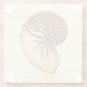 ヴィンテージレッドコンチシェル ガラスコースター (裏面)