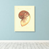 ヴィンテージレッドコンチシェル キャンバスプリント (インサイチュ (ウッドフロア))