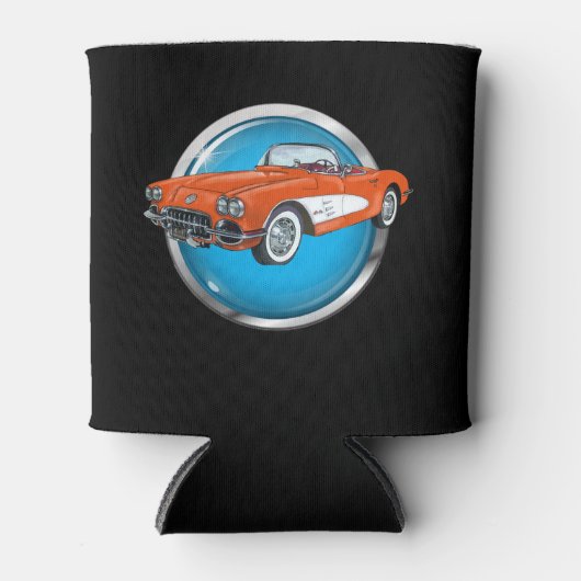 ヴィンテージレッドコンバーチブルクーラーボックスホルダー – srf 缶クーラー (正面)