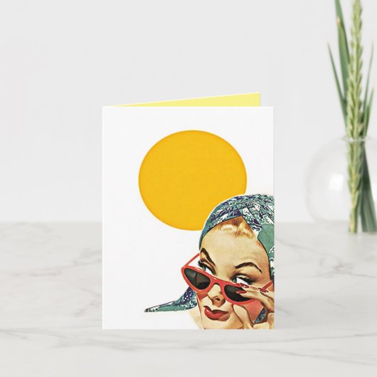 ヴィンテージレッドサングラスハローサンシャイン!ノートカード カード (正面)