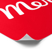 ヴィンテージレッドサンタクロースとクリスマスツリー ポスター (角)