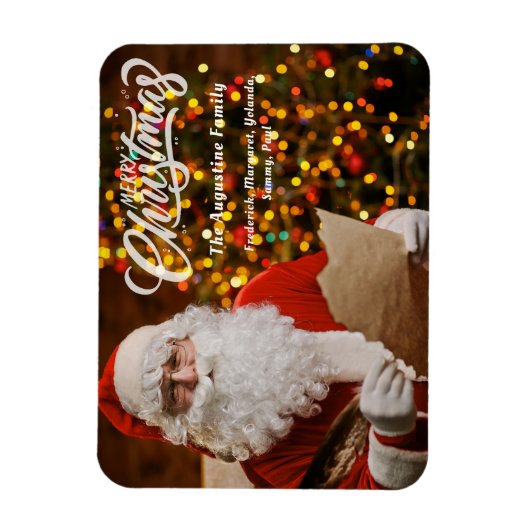 ヴィンテージレッドサンタクロースのクリスマスツリーライト マグネット (縦)