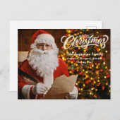 ヴィンテージレッドサンタクロースメリークリスマス シーズンポストカード (正面/裏面)