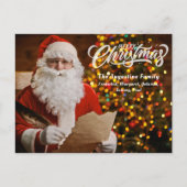 ヴィンテージレッドサンタクロースメリークリスマス シーズンポストカード (正面)