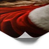 ヴィンテージレッドサンタクロースメリークリスマス ポスター (角)