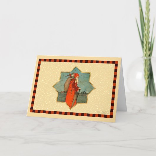 ヴィンテージレッドサンタクロース聖ニコラス シーズンカード (正面)