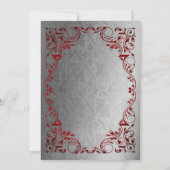 ヴィンテージレッドシルバープリンセスティアラスウィート16 招待状 (裏面)