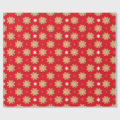 ヴィンテージレッドジンジャーブレッドスタークリスマスクッキー ラッピングペーパー (フラット)