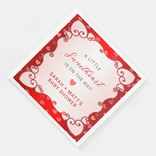 ヴィンテージレッドスウィートバレンタインズデイベビーシャワー (コーナー)