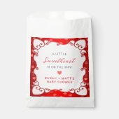 ヴィンテージレッドスウィートバレンタインズデイベビーシャワー フェイバーバッグ (正面)