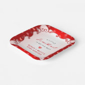 ヴィンテージレッドスウィートバレンタインズデイベビーシャワー ペーパープレート (傾斜あり)