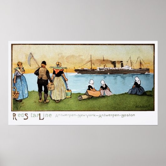 ヴィンテージレッドスターラインアントワープ ポスター (正面)