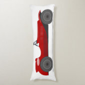 ヴィンテージレッドスポーツカー転換レトロ寝具 ボディピロー (正面縦)