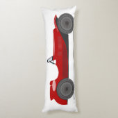 ヴィンテージレッドスポーツカー転換レトロ寝具 ボディピロー (裏面 (縦))