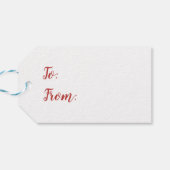 ヴィンテージレッドスリー雪クリスマスメタル装飾品 ギフトタグ (裏面横)