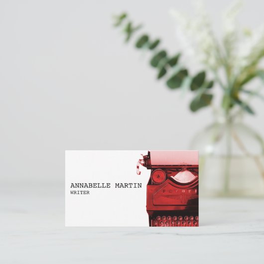 ヴィンテージレッドタイプライター名刺 名刺 (スタンド正面)