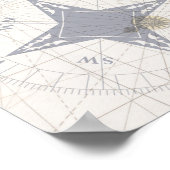 ヴィンテージレッドタコイラストレーション航海のマップ ポスター (角)