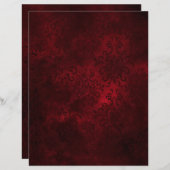 ヴィンテージレッドダマスクレープパターン(の模様が)あるブックエフェメラ (正面/裏面)