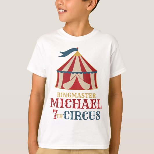 ヴィンテージレッドテントサーカスカーニバル誕生日シャツ Tシャツ (正面)